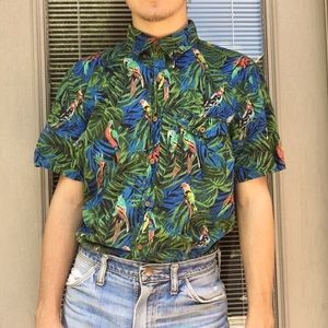 American eagle button up Hawaiian Shirt Small